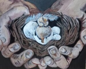 In his Hands