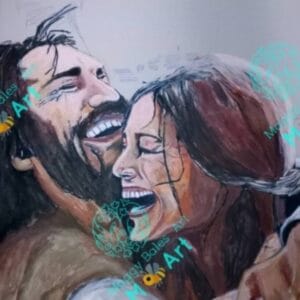 Joyful embrace