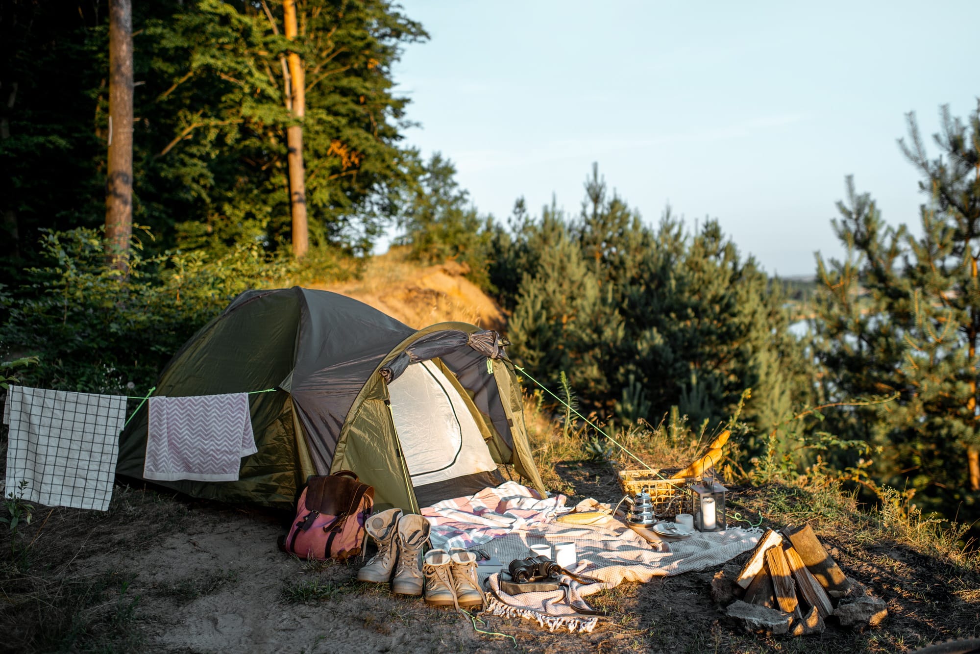 Camping in the forest